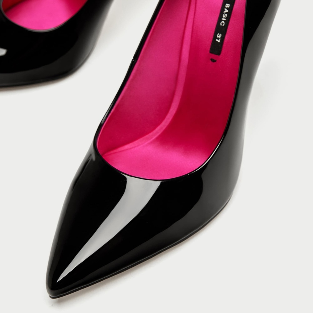 ZARA Black Patent High Heel Pumps ~ Size 5 - Picture 3 of 4